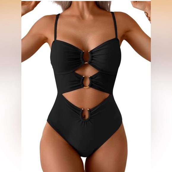 Eomenie Other - Eomenie Cutout One Piece Swimsuit With Ring Linked Sexy Monokini M 814-11
